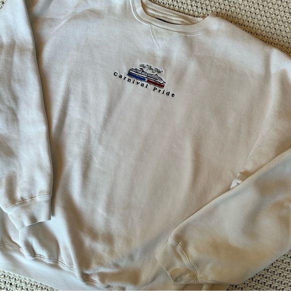 Vintage Carnival Pride Gear Sports Embroidered Crew Sweatshirt White Women’s XL - Picture 2 of 6